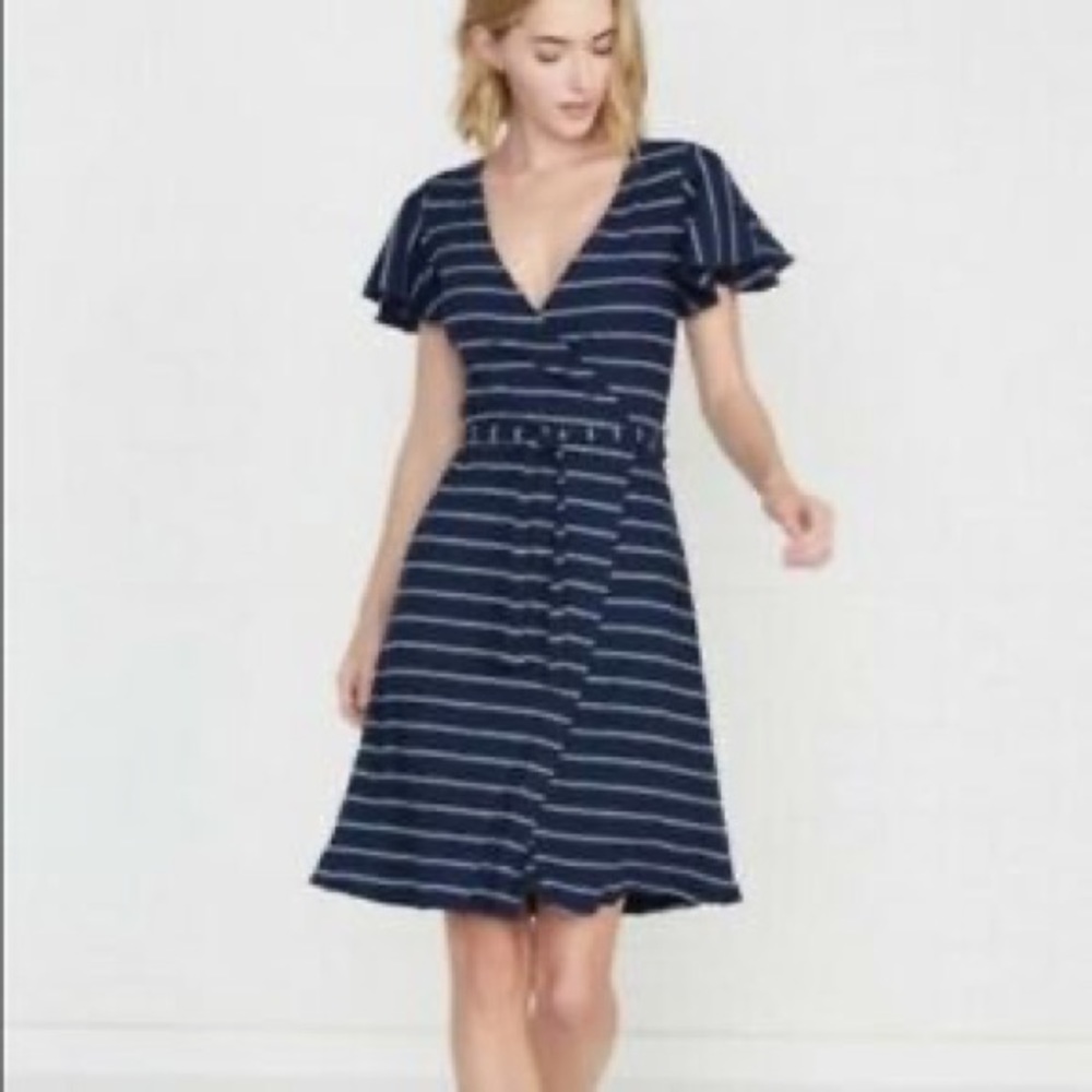 Amour Vert Flutter Sleeve Wrap Dress